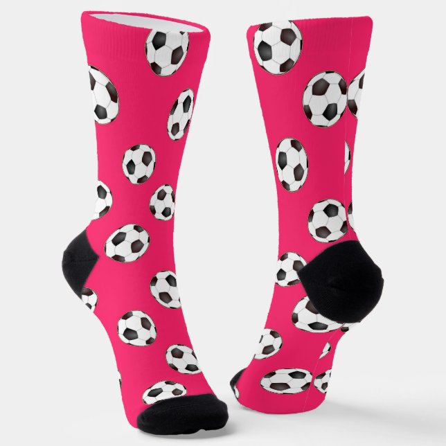 Fußbälle auf rosa Socken (Gewinkelt)