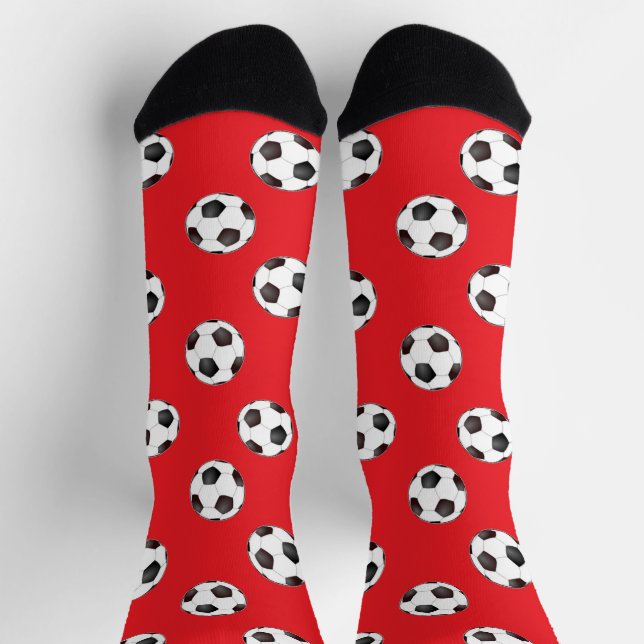 Fußbälle auf rot socken (Oben)