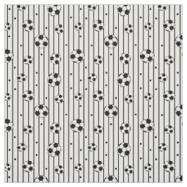 Fußbälle auf schwarzen und weißen Streifen Stoff