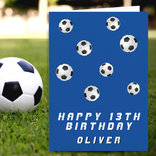 Fußbälle Blau Junge Alles Gute zum Geburtstag Karte
