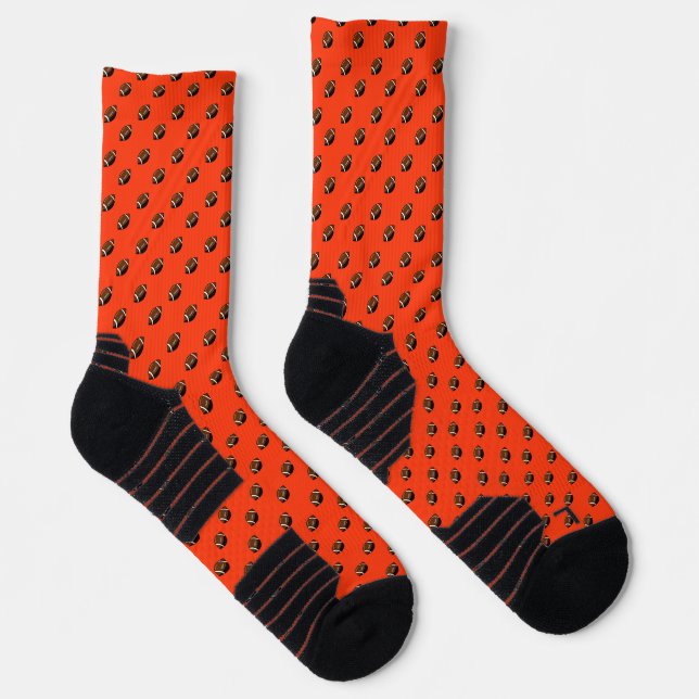 Fußbälle in Teamfarbe Orange Socken (Rechts)
