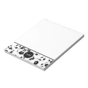 Fußbälle Muster Akzent personalisiert Notizblock