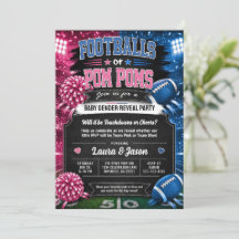 Fußbälle oder Pom-Poms-Party-Einladung, Geschlecht