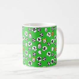 Fußbälle, weiße Shirts & Fans Größeres Muster Kaffeetasse