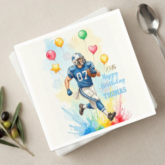 Fußballer Geburtstag, Luftballons, Feuerwerk, Spaß Serviette