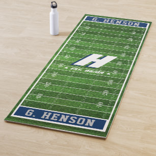 Fußballfan   Benutzerdefiniertes Monogramm Silber Yogamatte