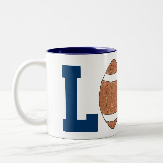 Fußballfan-Liebe-Tasse Zweifarbige Tasse (Links)