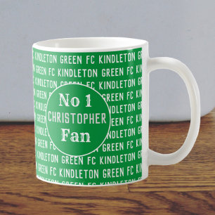 Fußballfan oder Fußballanhänger Grün und Weiß Kaffeetasse