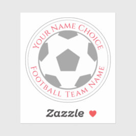 Fußballfan Personalisiert mit Teamname-Aufkleber Aufkleber