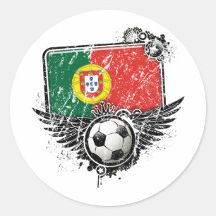 Fußballfan Portugal Runder Aufkleber