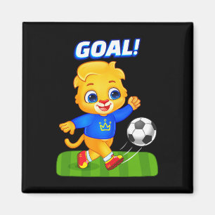 Fußballfan Sportler Lucas spielt Fußball Magnet