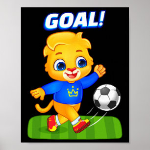 Fußballfan-Sportler Lucas spielt Fußball  Poster