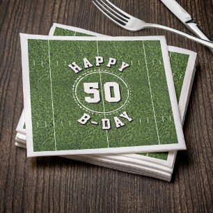 Fußballfeld 50 Yard Line 50. Geburtstagsparty Serviette