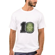 Fußballfeld-Minimalist-T-Shirt Nummer 10