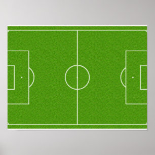 Fußballfeld-Muster auf Gras Poster