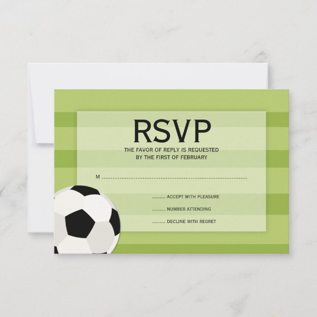 Fußballfeld Thema Bar Mitzvah UAWG RSVP Karte (Vorderseite)