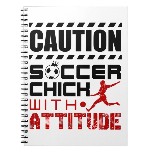 Fußballfick mit Attitude Funny Player Teen Girls Notizblock (Vorderseite)
