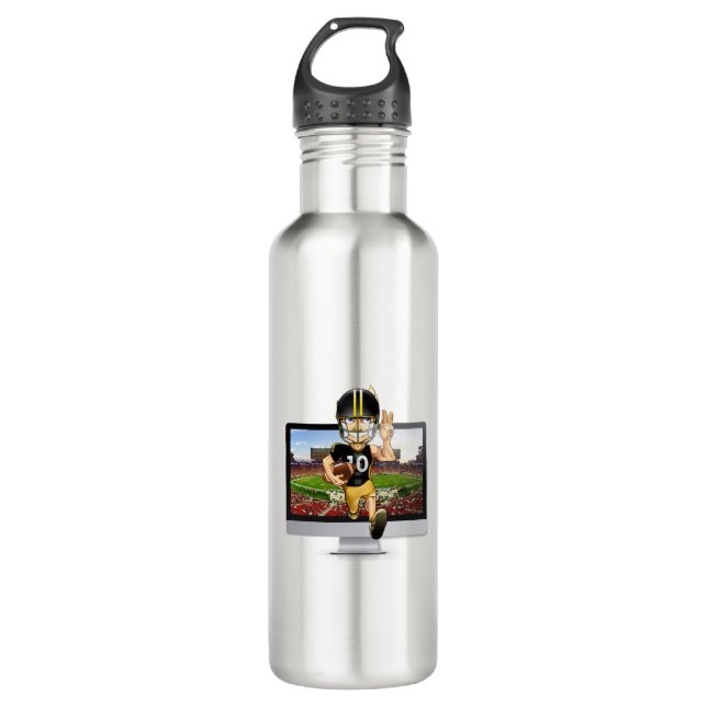Fußballfigur Edelstahlflasche (Vorderseite)