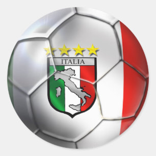 Fußballflagge Italiens Forza Azzurri Calcio Runder Aufkleber