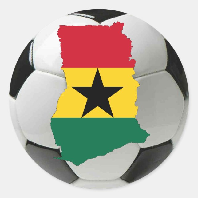 Fußballfußball in Ghana Runder Aufkleber (Vorderseite)