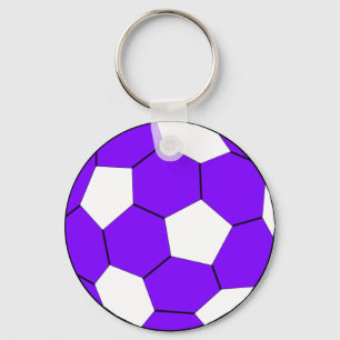 Fußballfußball lila und weiß schlüsselanhänger