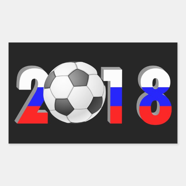FUSSBALLFUSSER 2018 RECHTECKIGER AUFKLEBER (Vorderseite)