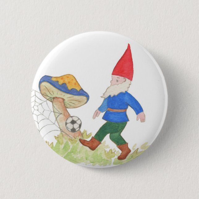 Fußballgnome-Knopf Button (Vorderseite)