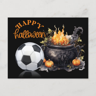 Fußballhalloween für Spieler Feiertagspostkarte