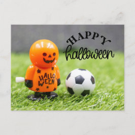Fußballhalloween für Spieler Feiertagspostkarte