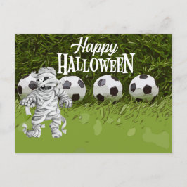 Fußballhalloween für Spieler Feiertagspostkarte