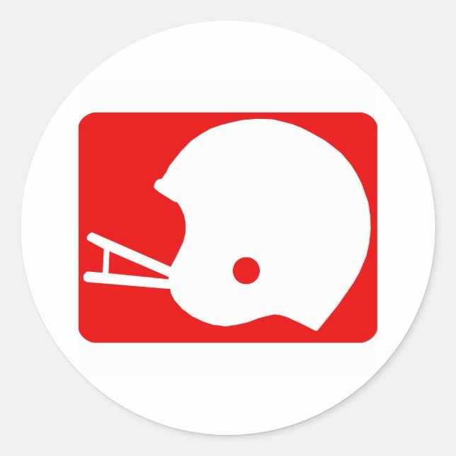Fußballhelm-Logo Runder Aufkleber (Vorderseite)