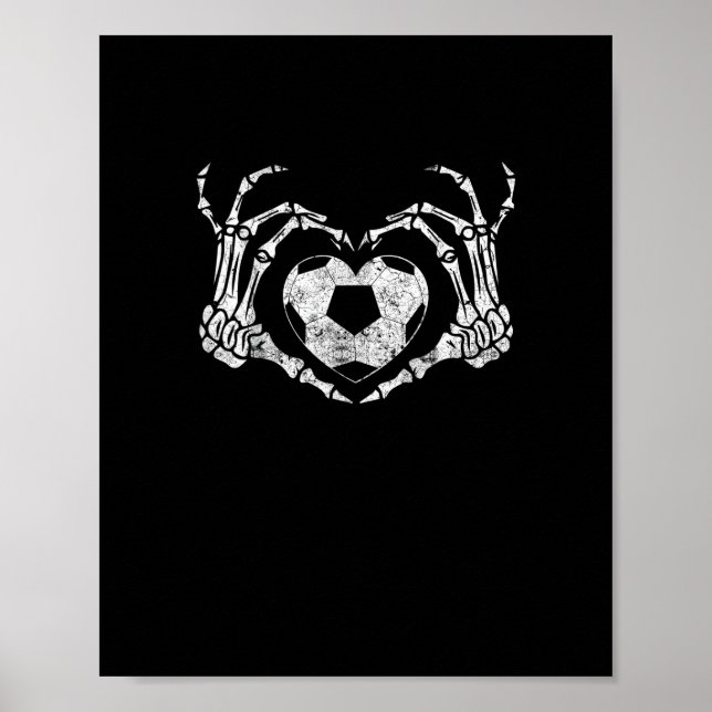 Fußballherz Skeletton Handkostüm Poster (Vorne)