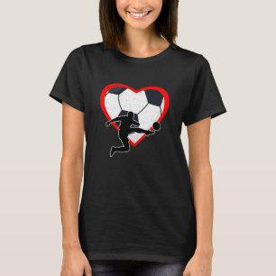 Fußballherz Sport Liebe Anti Valentinstag T-Shirt