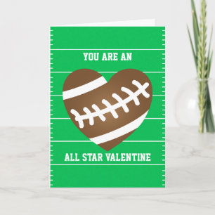 Fußballherz Sportfan Valentinstag Feiertagskarte