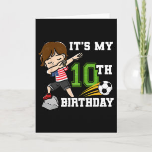 Fußballjunge Es ist mein 10. Geburtstag Amerikanis Karte