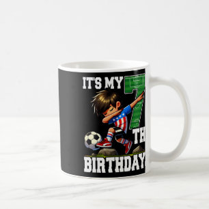 Fußballjunge Es ist mein 7. Geburtstag Amerikanisc Kaffeetasse