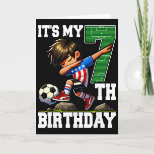Fußballjunge Ich habe meinen 7. Geburtstag Amerika Karte