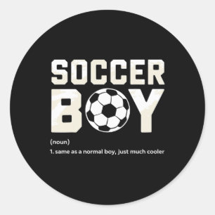 Fußballjungen-Definition Runder Aufkleber