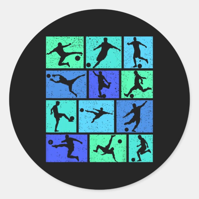 Fußballjungen Kinder Männer _2  Runder Aufkleber (Vorderseite)