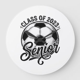 Fußballklasse der Abschlussklasse 2023 Vintage-Abs Große Wanduhr