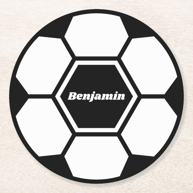 Fußballklassiker individuelle Name Runder Pappuntersetzer (Vorderseite)