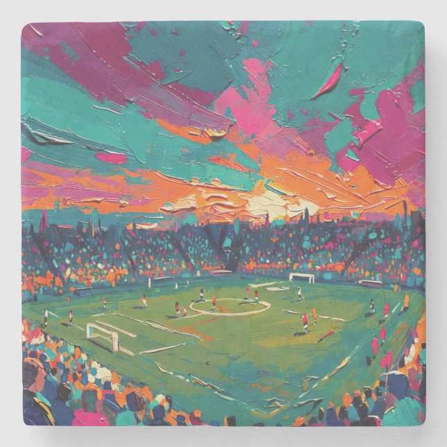 Fußballkunst (#1) steinuntersetzer (Vorderseite)