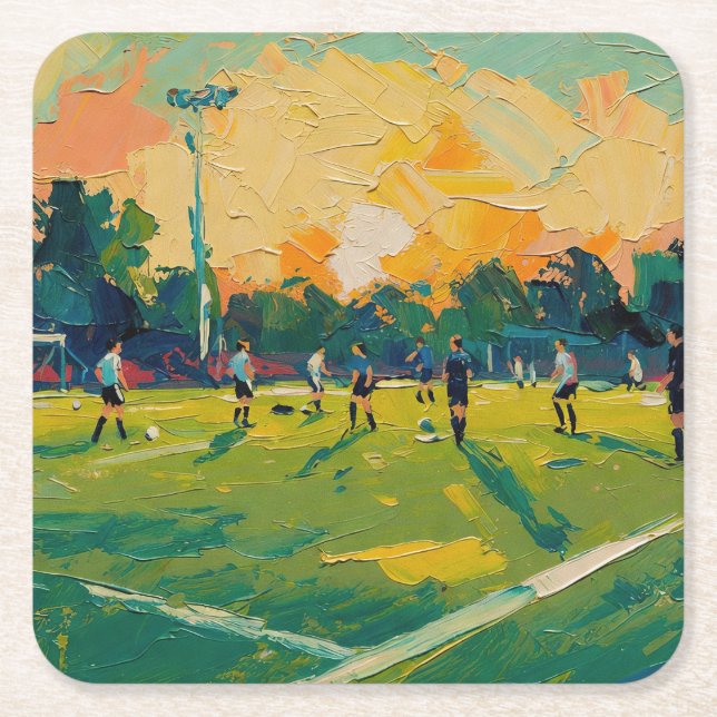 Fußballkunst (#2) rechteckiger pappuntersetzer (Vorderseite)