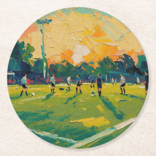 Fußballkunst (#2) runder pappuntersetzer