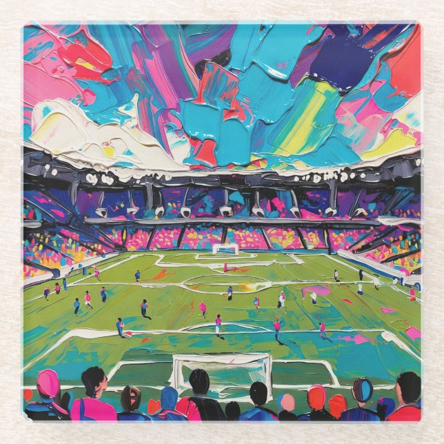 Fußballkunst (#3) glasuntersetzer (Vorderseite)