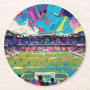 Fußballkunst (#3) runder pappuntersetzer