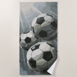 Fußballkunst – Dynamisches Fußballdesign Strandtuch