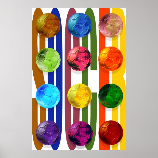 Fußballkunstposter Brasilien 2014 Weltmeisterschaf Poster (Vorne)