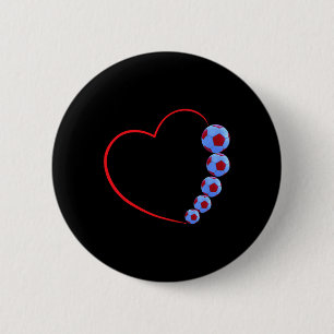 Fußballliebe-Design - Herz und Fußball-Fusion Button