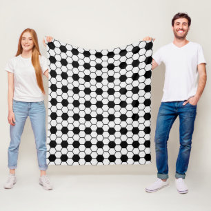 Fußballliebhaber Fußbälle Schwarz und Weiß Benutze Fleecedecke
